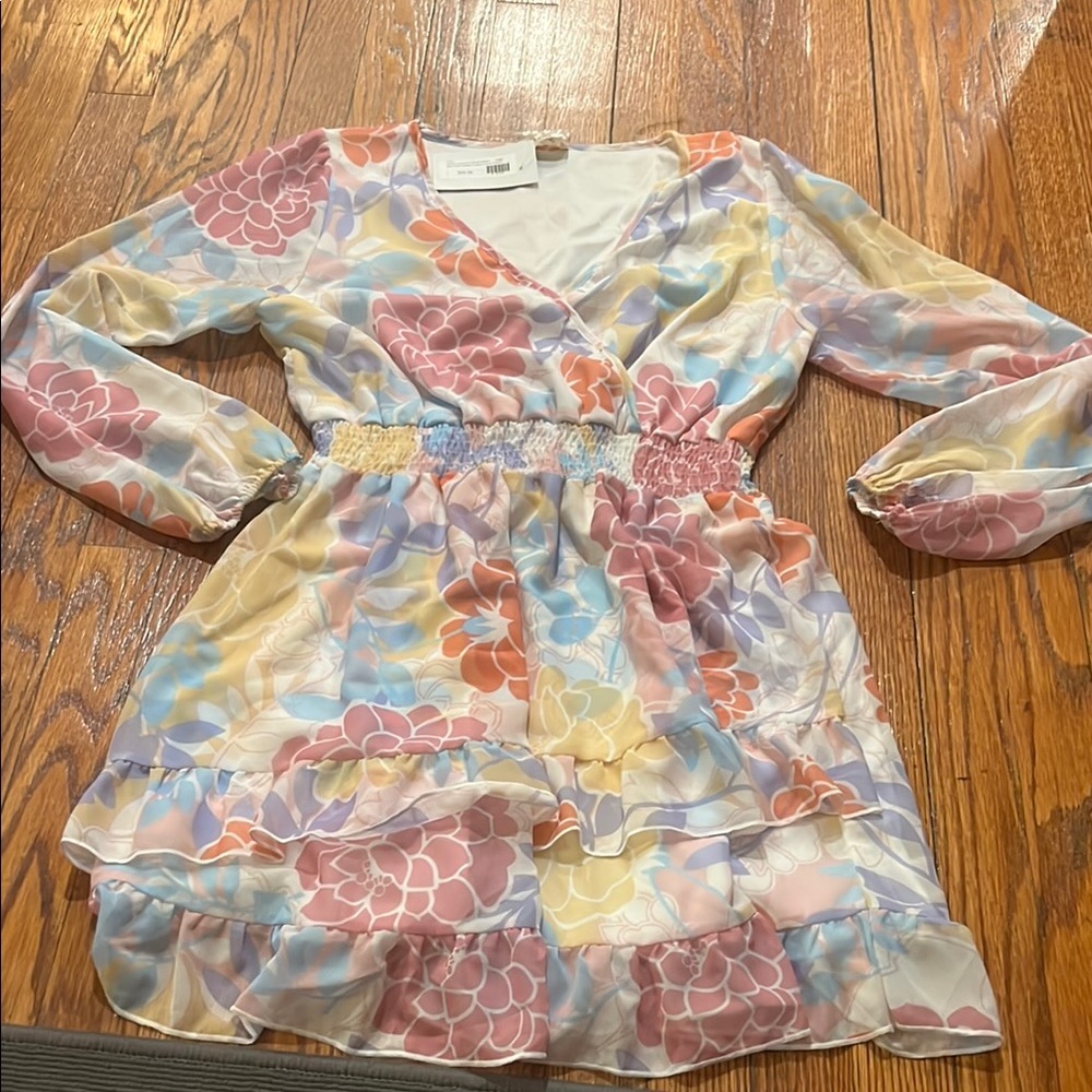 Floral Sheer Long Sleeve Dress